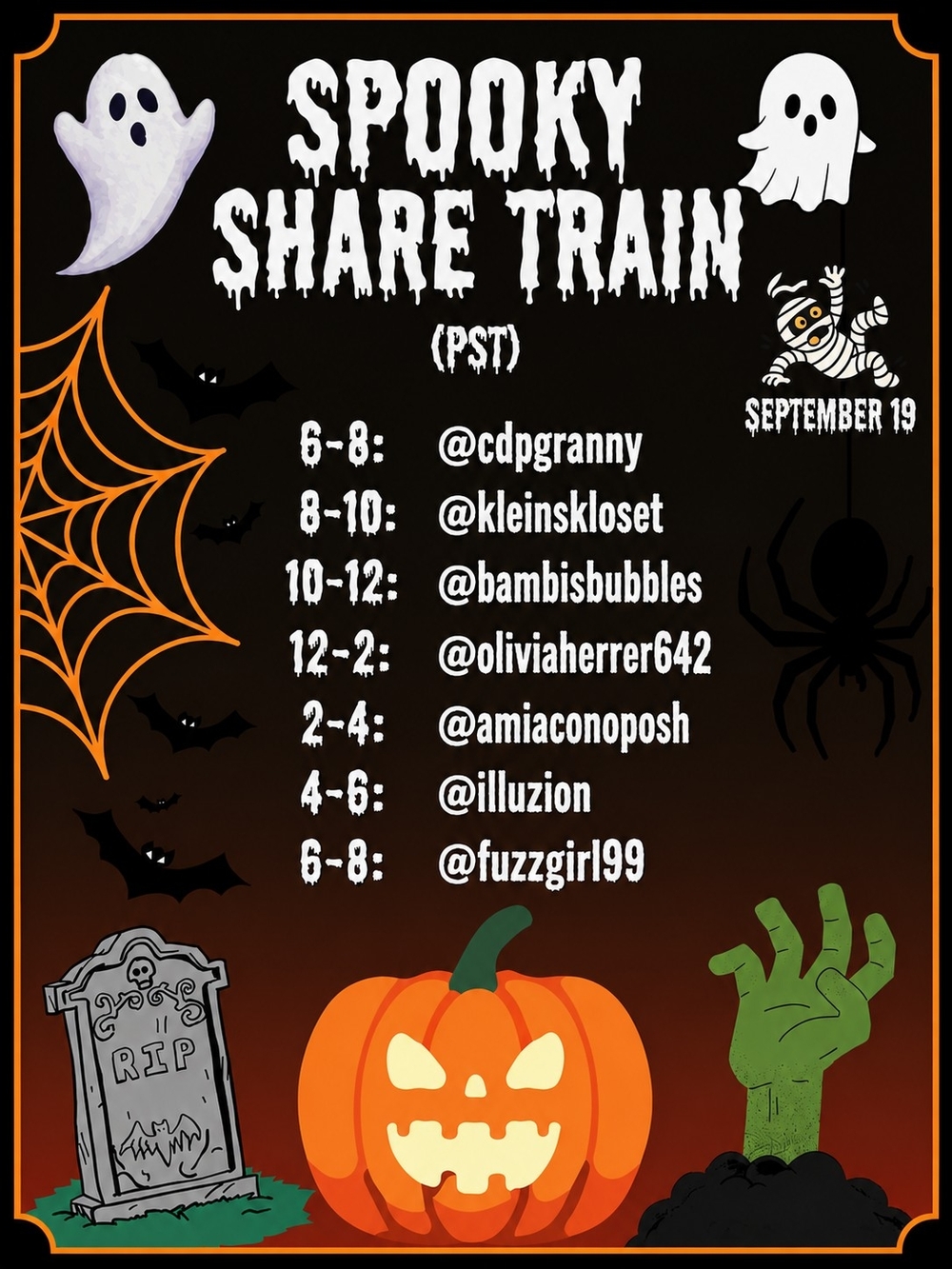 👻Spooky Share Show Train 9/19🎃